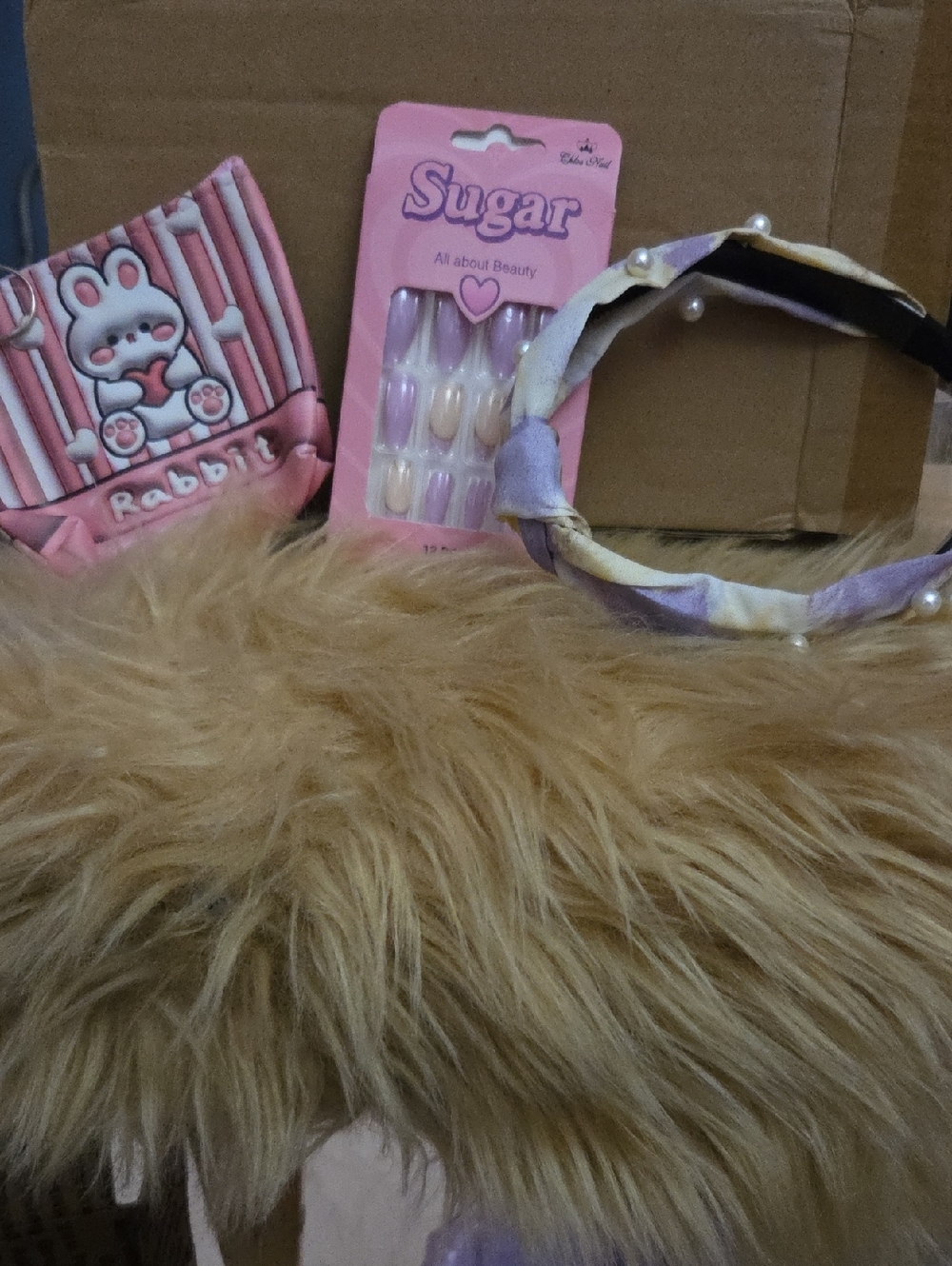 Pastel Pearl Knot Headband with Pink Nail Set And Coin Purse All 1 Price!! NWOT